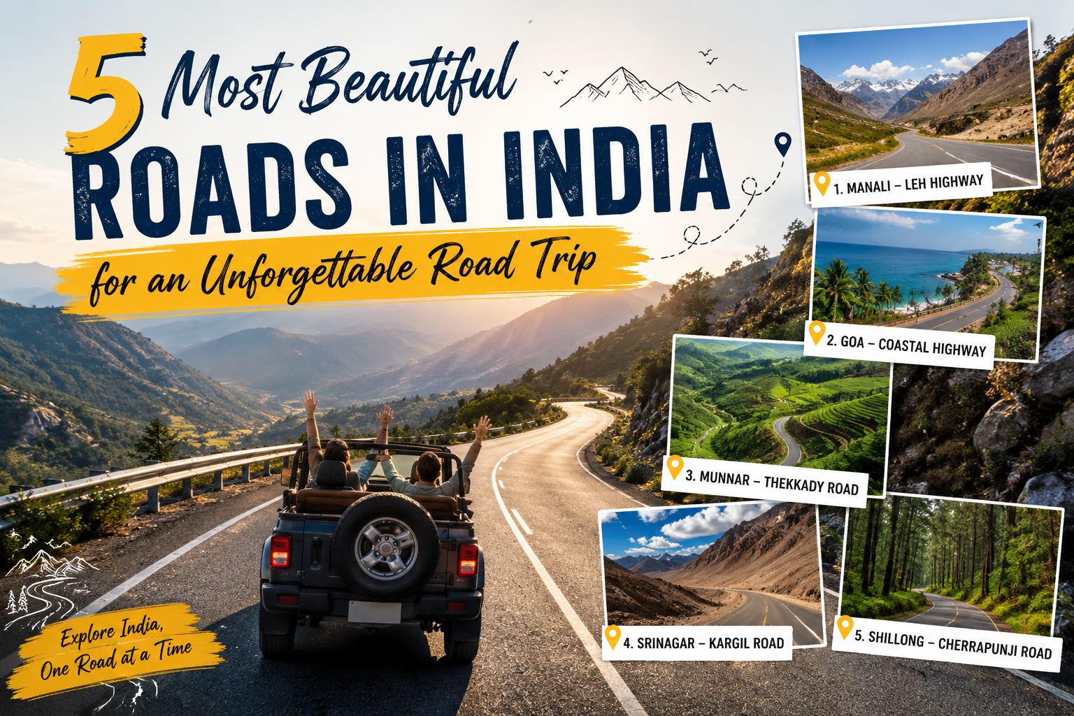 5 Most Beautiful Roads in India: Unforgettable Road Trips