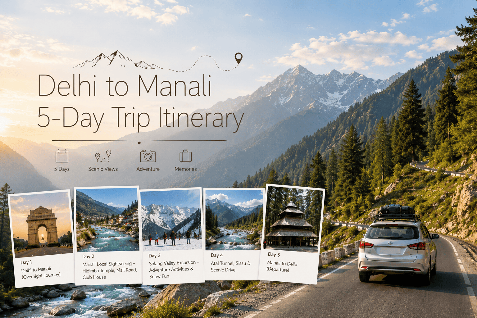 Delhi to Manali 5-Day Trip Itinerary